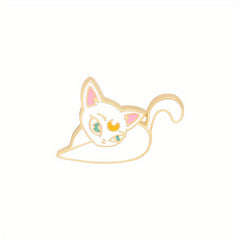 Cartoon Moon Cat Enamel Pin Brooch Clothing Jewelry