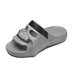 Men's Skull Slides Non Slip Slippers for Indoor Outdoor Beach Shower