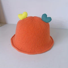 Kids Windproof Knit Beanie Hat With Love Shape Ears 0-3 Years
