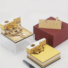 Dragon Traditional Retro Houses Sticky Note Carving Crafts Decoration