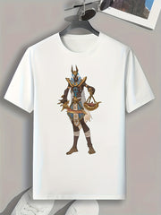 Cartoon Print Men's Graphic Tee Casual Summer T-shirt