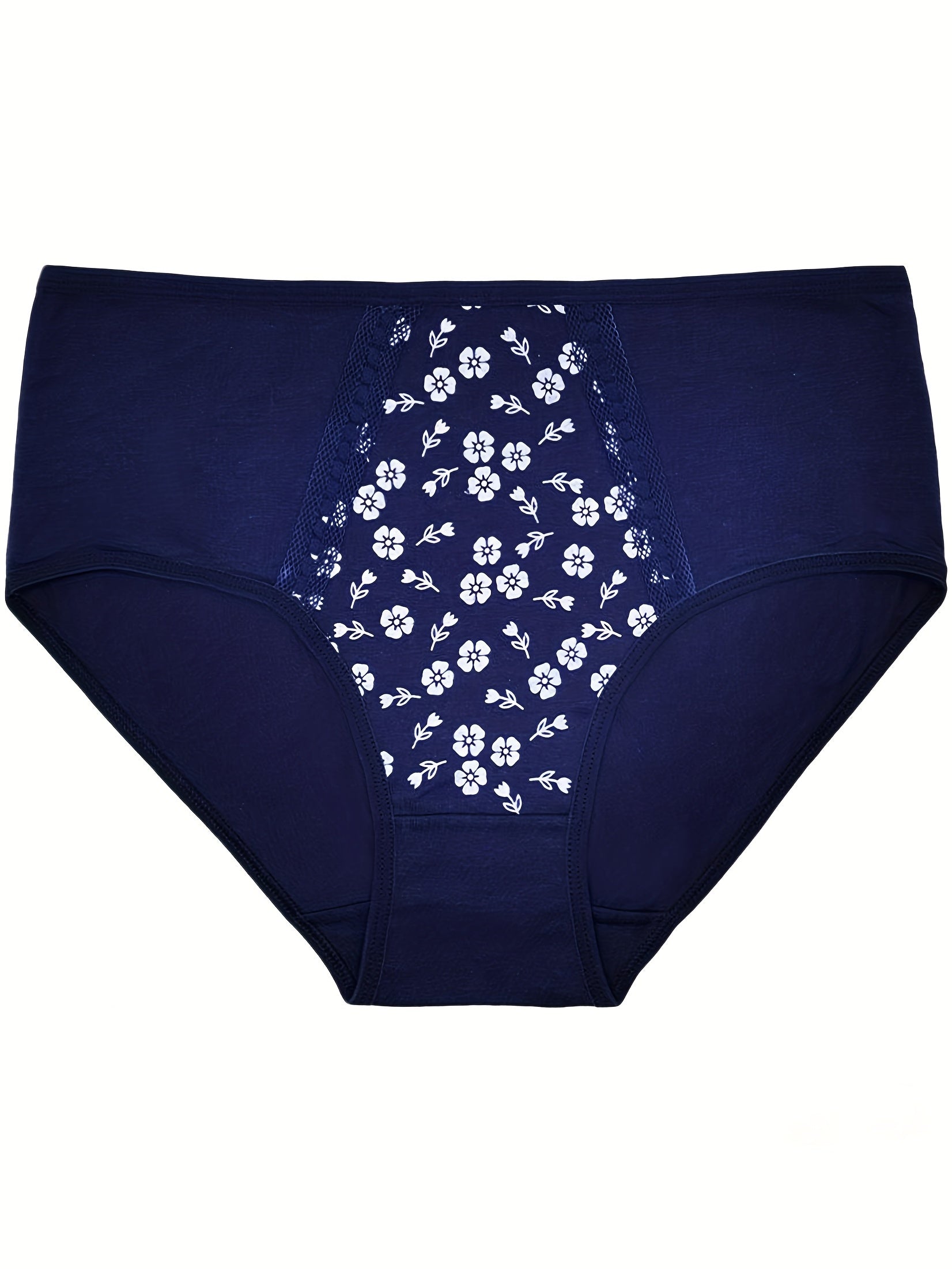 6pcs Floral Print Briefs Soft Stretchy Intimates Panties Women's Lingerie