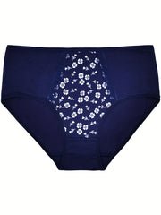 6pcs Floral Print Briefs Soft Stretchy Intimates Panties Women's Lingerie