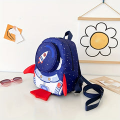 Space Rocket Kids Backpack with Rein