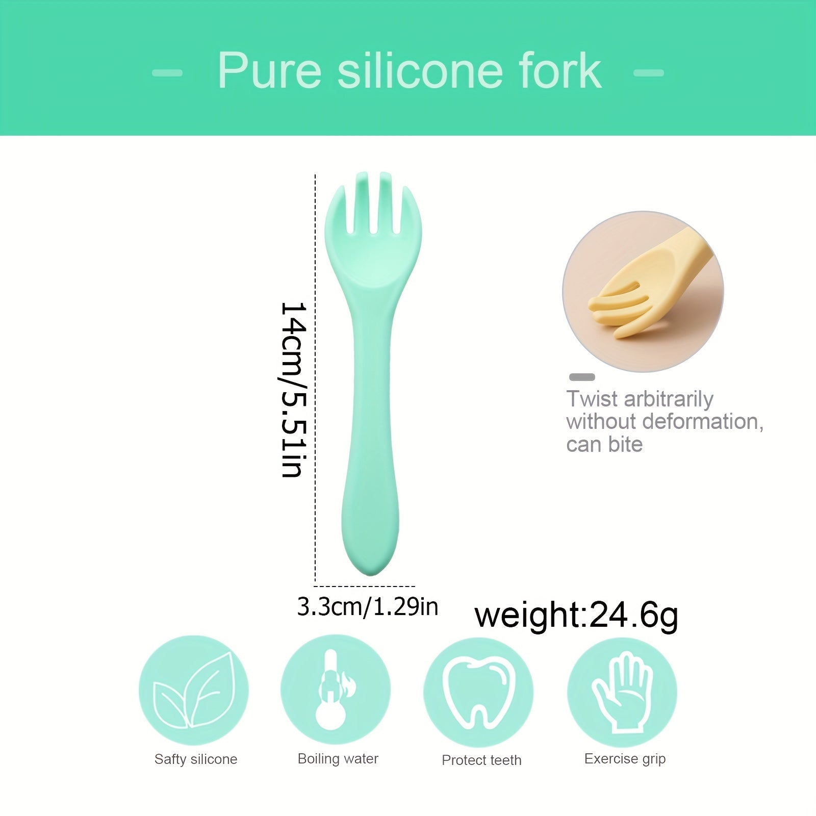 Silicone Baby Feeding Fork for 2 Years Old