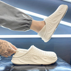 Men's Cozy Fuzzy Slippers Plush Non-Slip Home Shoes
