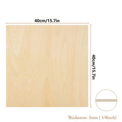 3mm Thick Plywood 15.7x15.7 Inch Craft Wood for Architectural Model Wood Carving