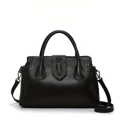 Women's Leather Handbag Solid Zipper Closure Tote