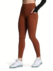 Cross Waist Yoga Pants Tummy Control Leggings With Pockets