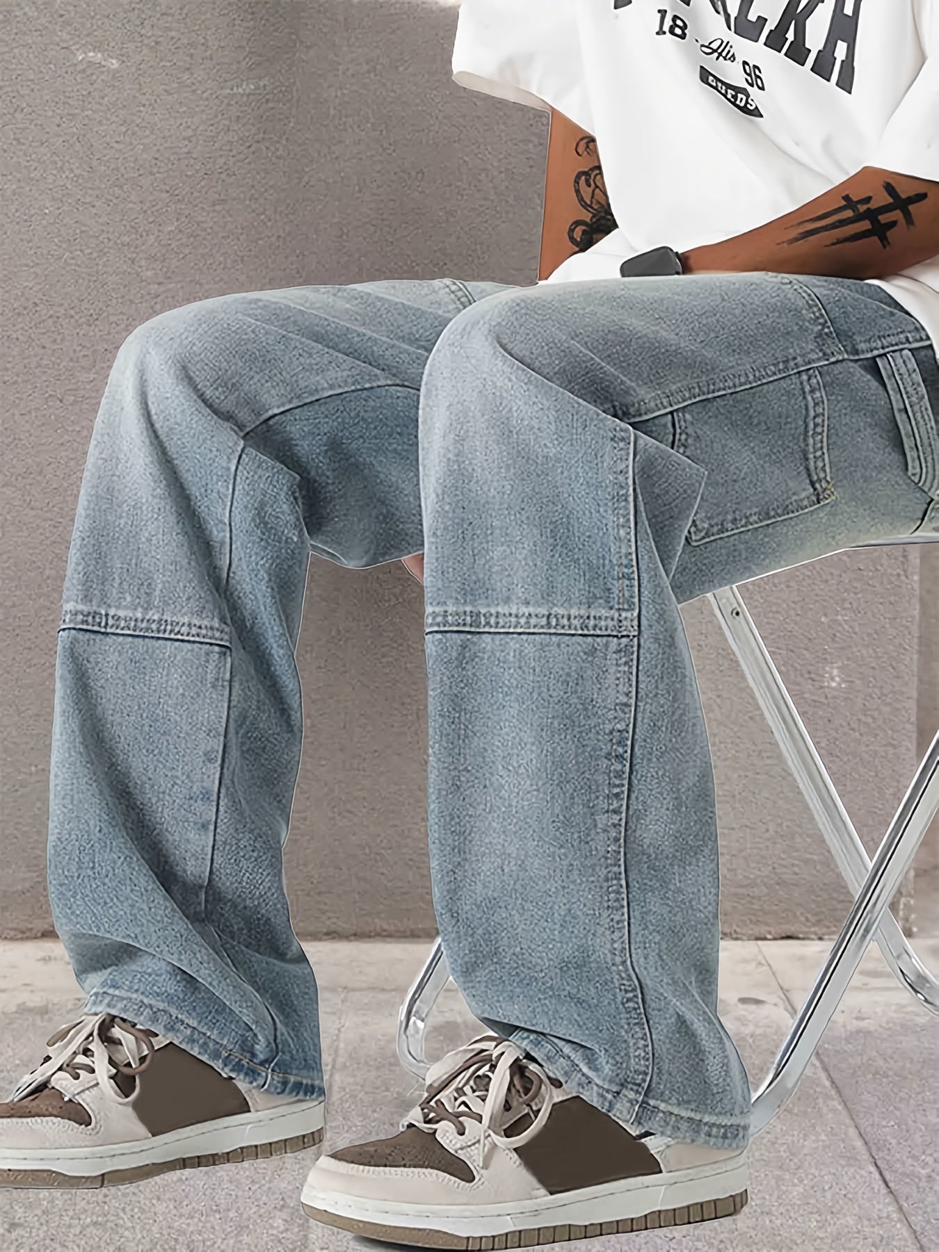 Men's Regular Fit Street Style Straight Leg Jeans