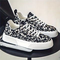 Men's Floral Lace-Up Platform Sneakers