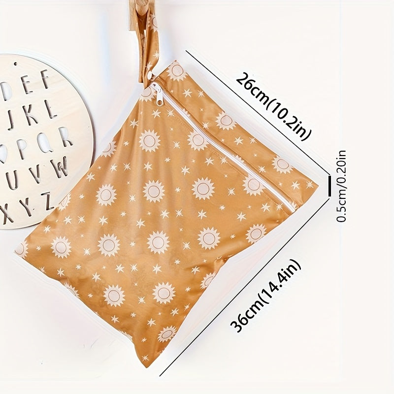 2pcs Reusable Diaper Bags Cactus & Sun Floral Designs Durable Polyester Pouches