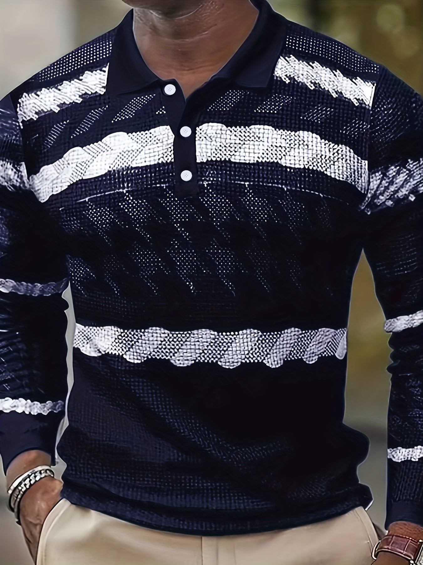 Men's Vintage Long Sleeve Shirt Casual Slightly Stretch Lapel