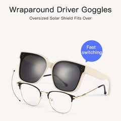 Polarized Square Frame Sunglasses Rivet Decor UV400