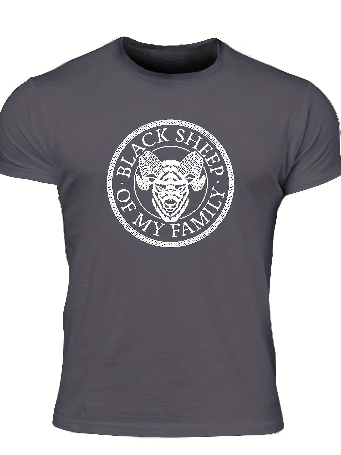 Family Sheep Men's Graphic Tee Crew Neck Shirt