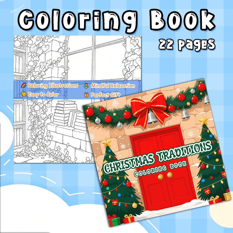Christmas Adult Coloring Book Santa & Christmas Tree Designs