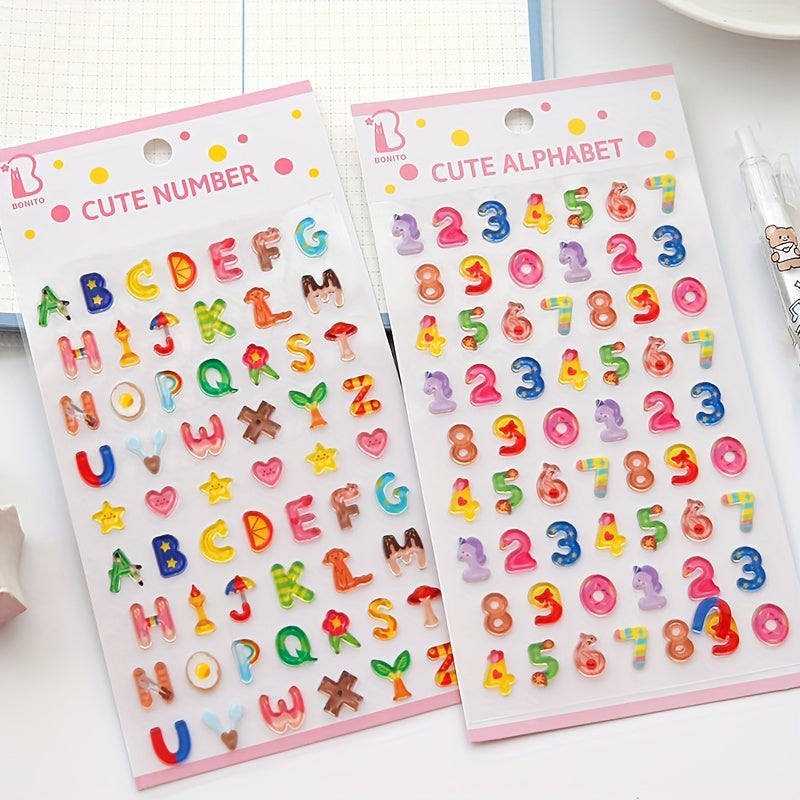 3D Candy Crystal Sticker Epoxy Number Letter DIY Phone Case Decoration