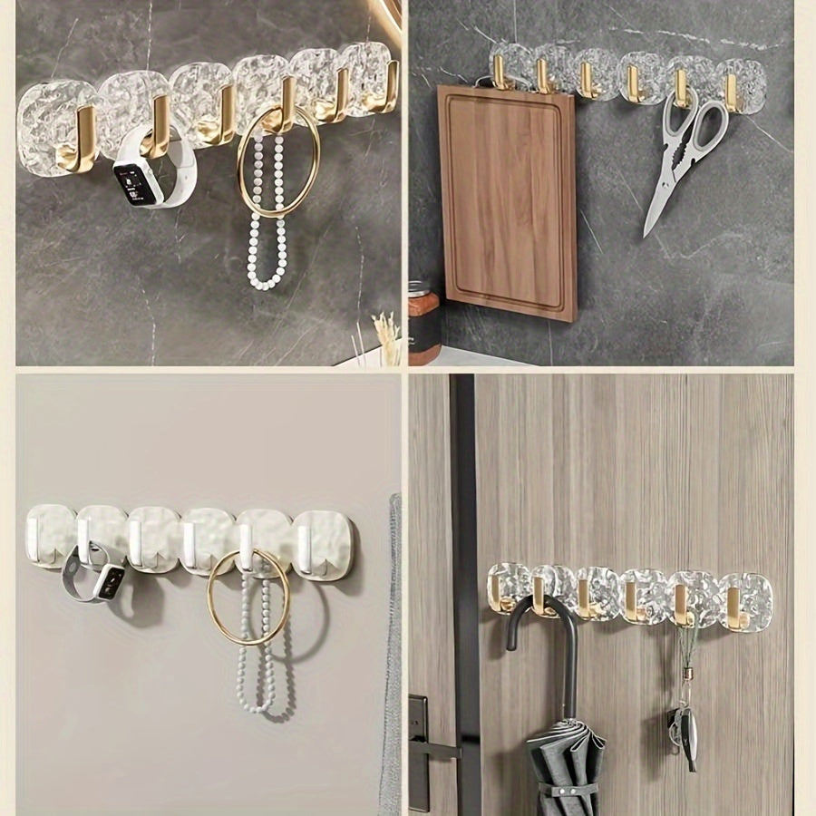 1pc Punch Transparent Hook Bathroom Toilet Kitchen Hanger