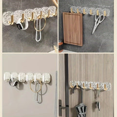 1pc Punch Transparent Hook Bathroom Toilet Kitchen Hanger