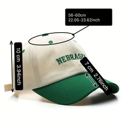 Retro Splicing Letter Embroidery Sun Hat Baseball Cap For Couple