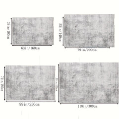 Modern Gray Large Area Carpet Machine Washable Living Room Bedroom Study