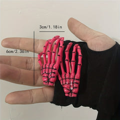 2pcs Y2K Skull Hand Hair Clip Set Gothic Hair Accessories