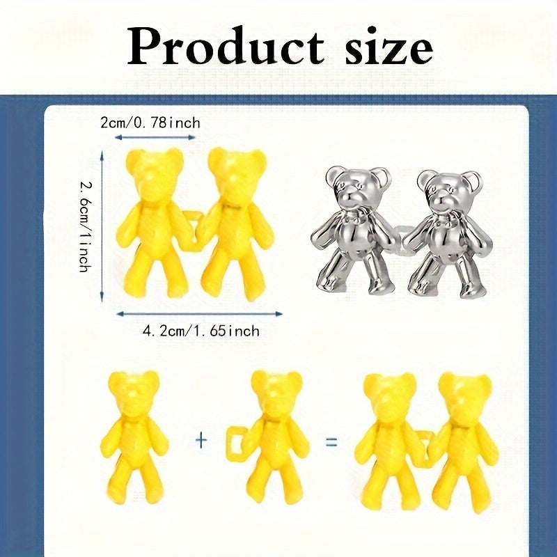 1pair Bear Waist Button Pin Nail Seam Removable Pants