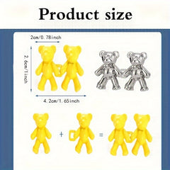 1pair Bear Waist Button Pin Nail Seam Removable Pants