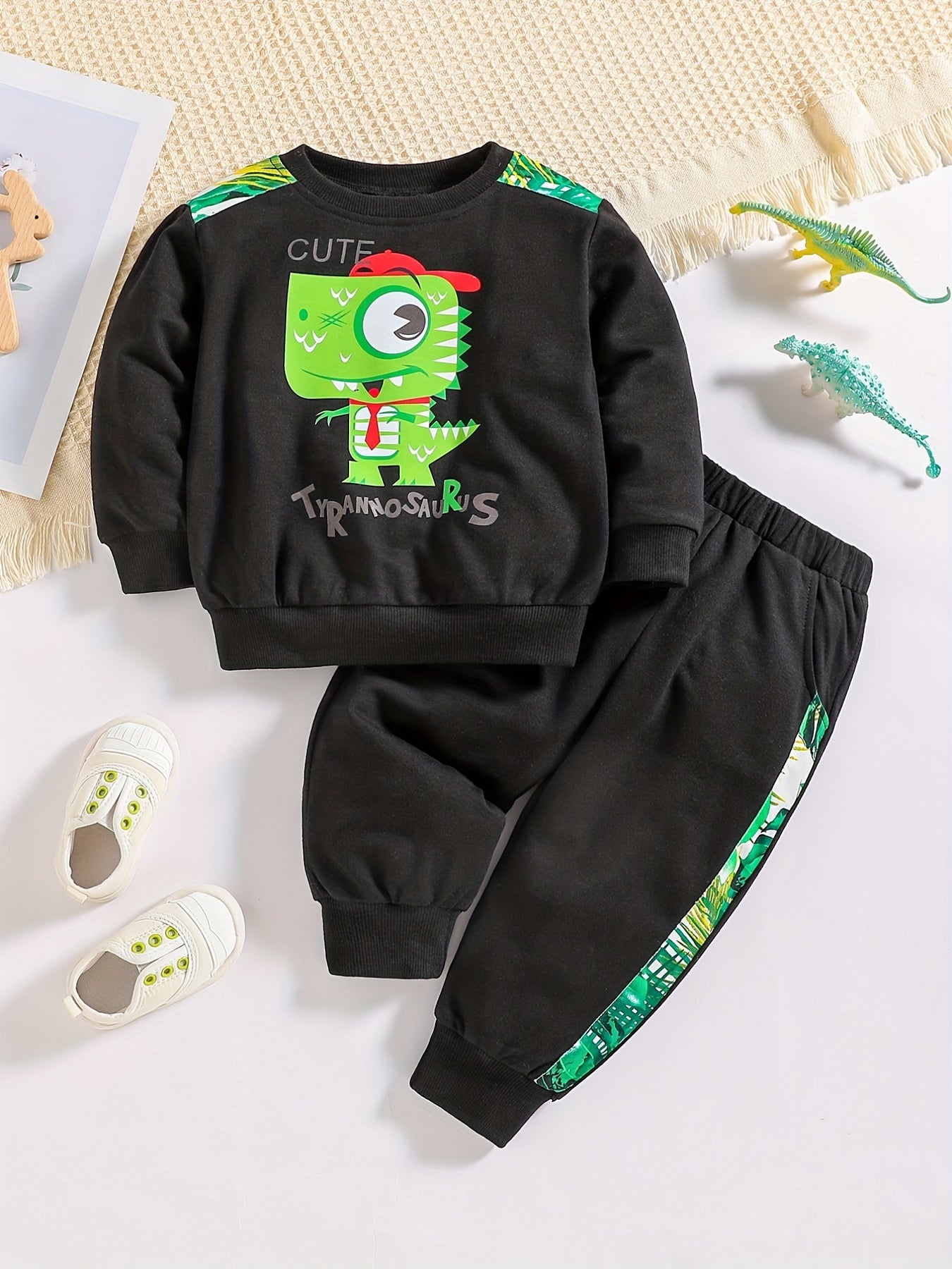 Toddler Boys Dinosaur 2pcs Set Sweatshirt & Sweatpants