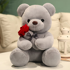 Cute Cartoon Rose Teddy Bear Plush Toy for Girls