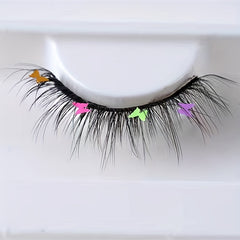 Butterfly Glitter False Eyelashes Rainbow Nightclub Masquerade Exaggerated Soft