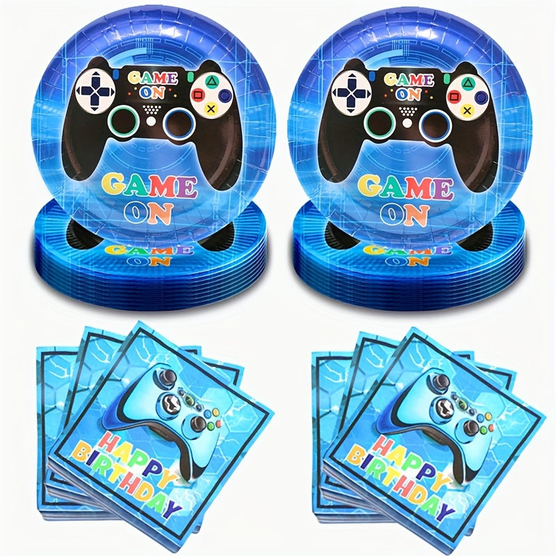 40pcs Video Game Birthday Party Tableware Set Gaming Happy Birthday Supplies