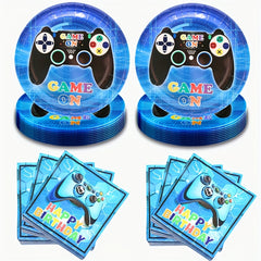 40pcs Video Game Birthday Party Tableware Set Gaming Happy Birthday Supplies
