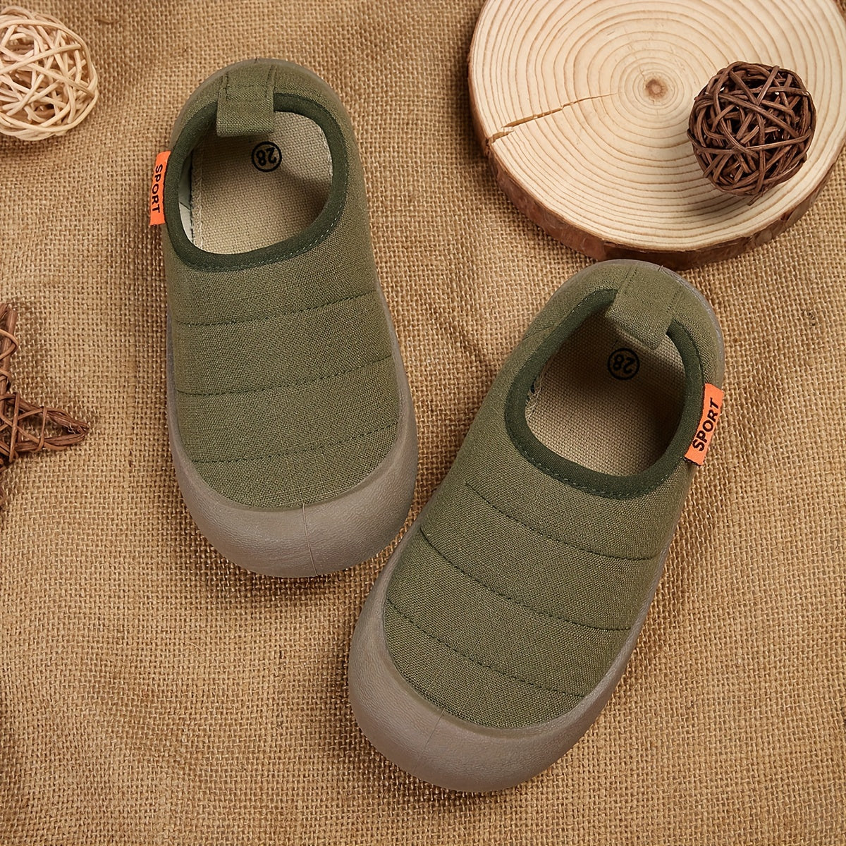 Boy's Solid Slip On Shoes Comfy Non Slip Casual Thermal Sneakers For Kids