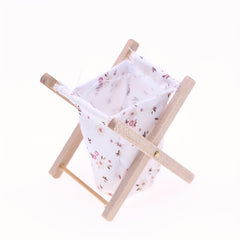Wooden & Fabric Folding Laundry Basket - Model A