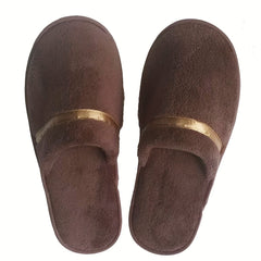 Men's Plush Disposable Spa Slippers Eco friendly Non Slip Home House Shoes