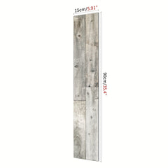 Grey Wood Floor Strips 10pcs Waterproof 15x24cm Coverings for Bathroom Kitchen