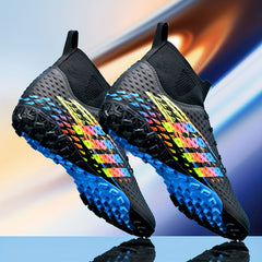 Boy's High Top Turf Football Boots Lace Up TF Soccer Cleats