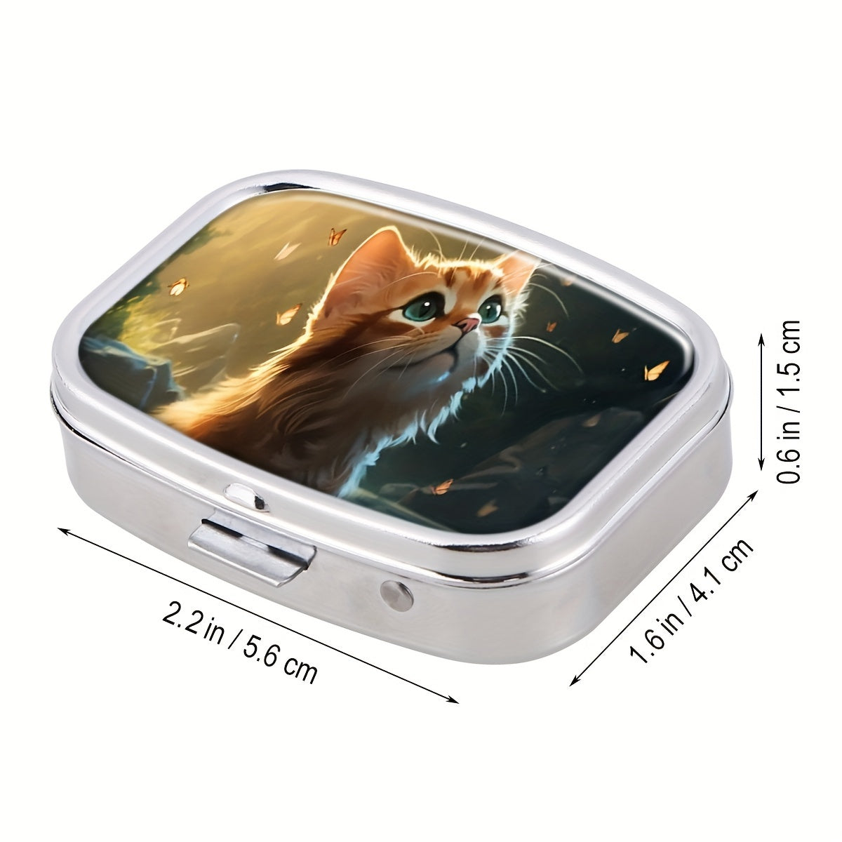 Cat 2 Compartment Pill Box Decorative Medicine Organizer