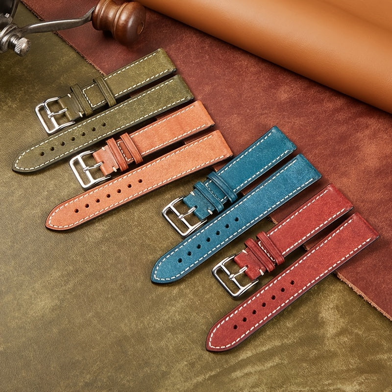 Vintage High-end Leather Watch Band Italian Calfskin Strap