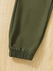 2pcs Girls Basic Jogger Bow Front Elastic Waist Trousers