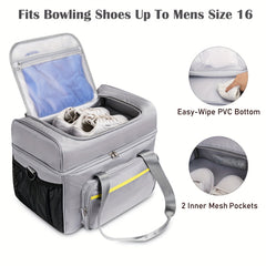 Bowling Ball Bag For 2 Balls With Padded Holder And Insulated Pocket