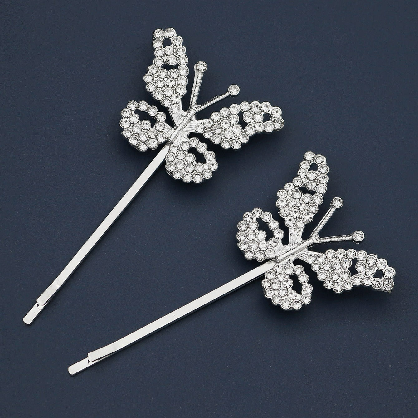 Butterfly Crystal Bridal Hair Accessories Wedding Rhinestones Hair Clips