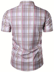 Men's Plant Pattern Short Sleeve T-shirt For Summer