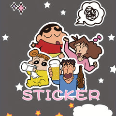 60pcs Cartoon Crayons Small Stickers for DIY Decoration