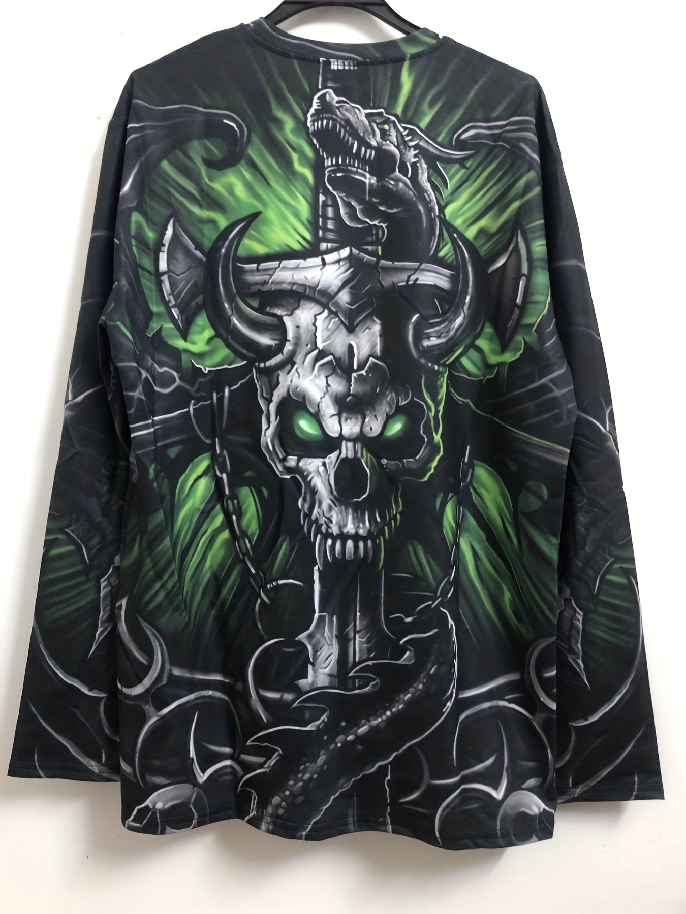 Bull Skull 3D Print Men's Sweatshirt Loose Pullover for Autumn Winter
