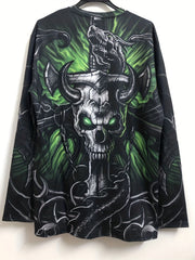 Bull Skull 3D Print Men's Sweatshirt Loose Pullover for Autumn Winter
