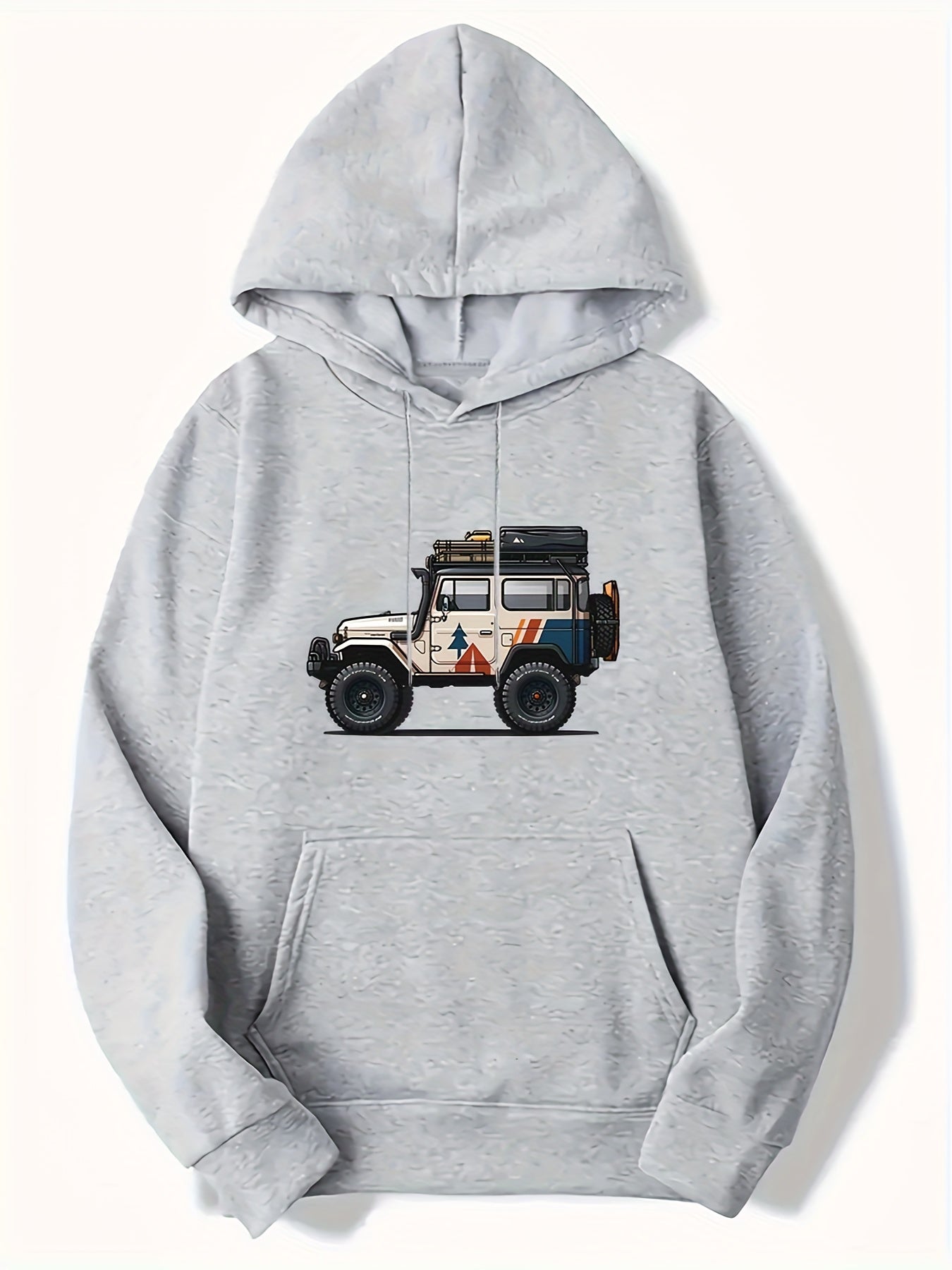 Off Road Car Pattern Men's Long Sleeve Hooded Sweatshirt