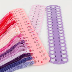 2pcs Colorful Cross Stitch Thread Board Plastic Threading Board