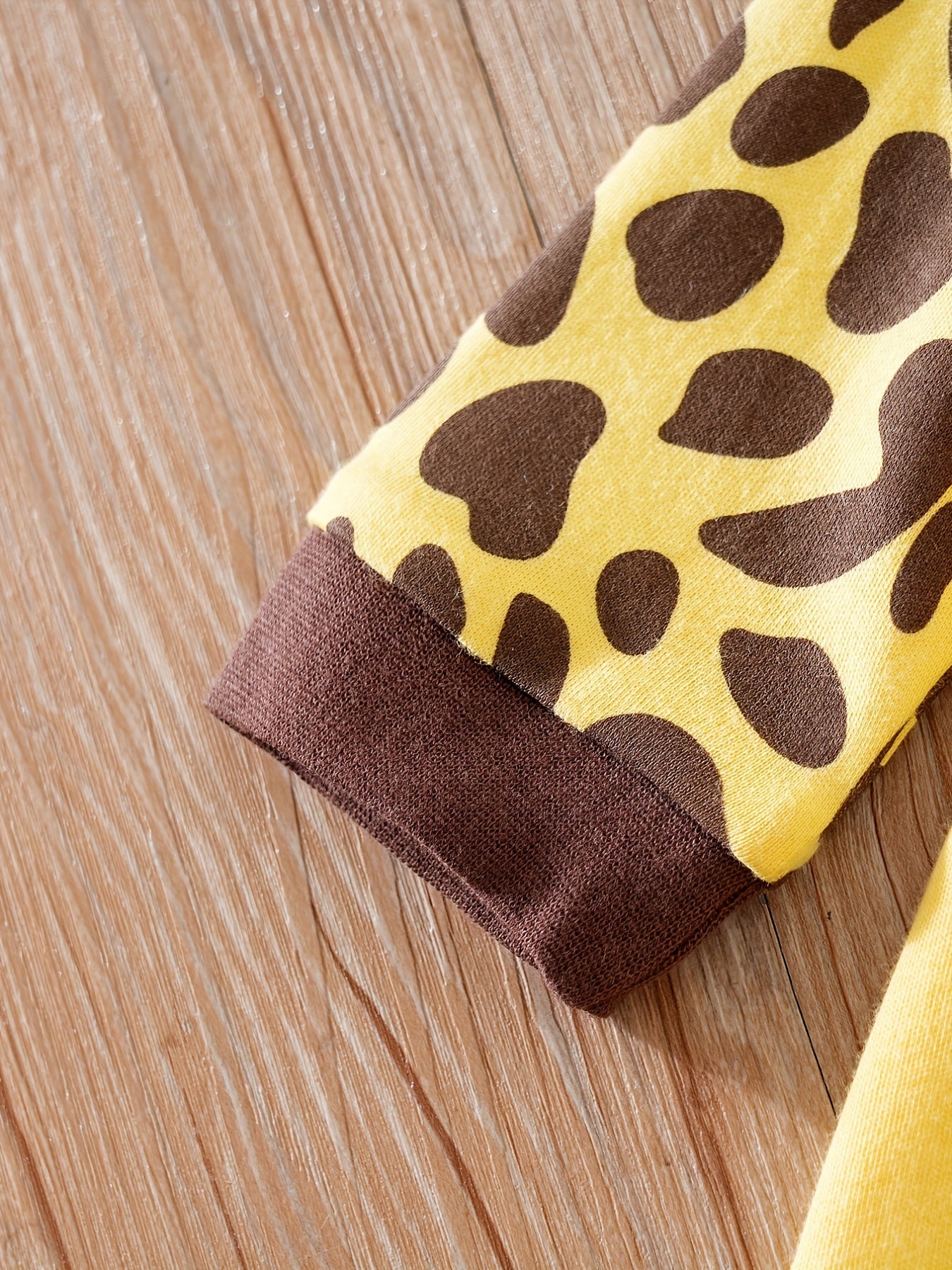 Yellow Cow Graphic Newborn Romper Long Sleeve Baby Bodysuit